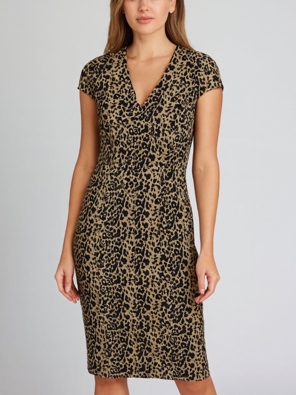 J. Crew Black and Tan Animal Print Mini Dress
